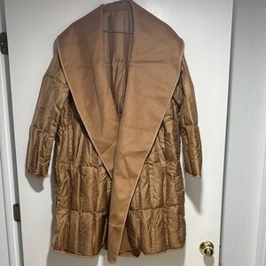 Stylish Brown light Puffer Coat with Oversized Collar